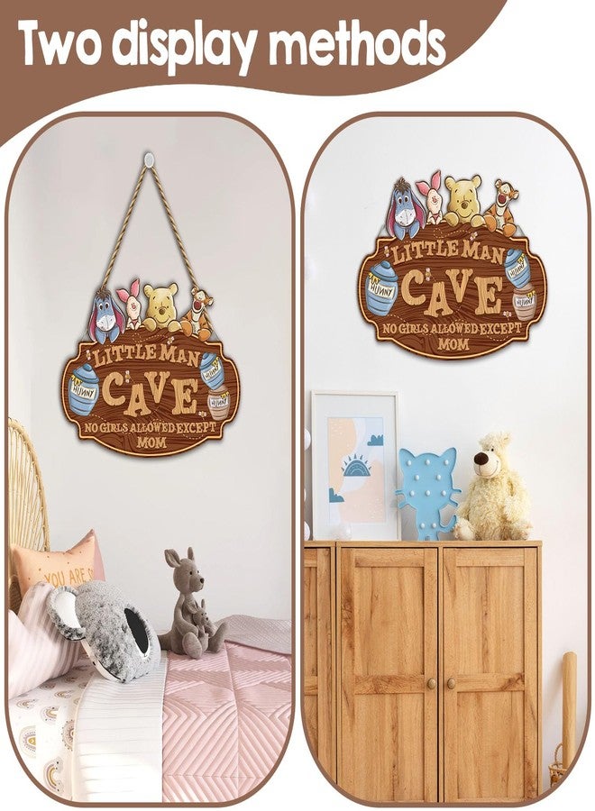 Hatzelou Classic Winnie Nursery Decor, Winnie Baby Room Hanging Wall Art Decoration, the Pooh Baby Decor for Little Boy, Winnie Baby Decor, Boys Cave Wooden Sign, Perfect for Baby Shower Room Decor - Image 3